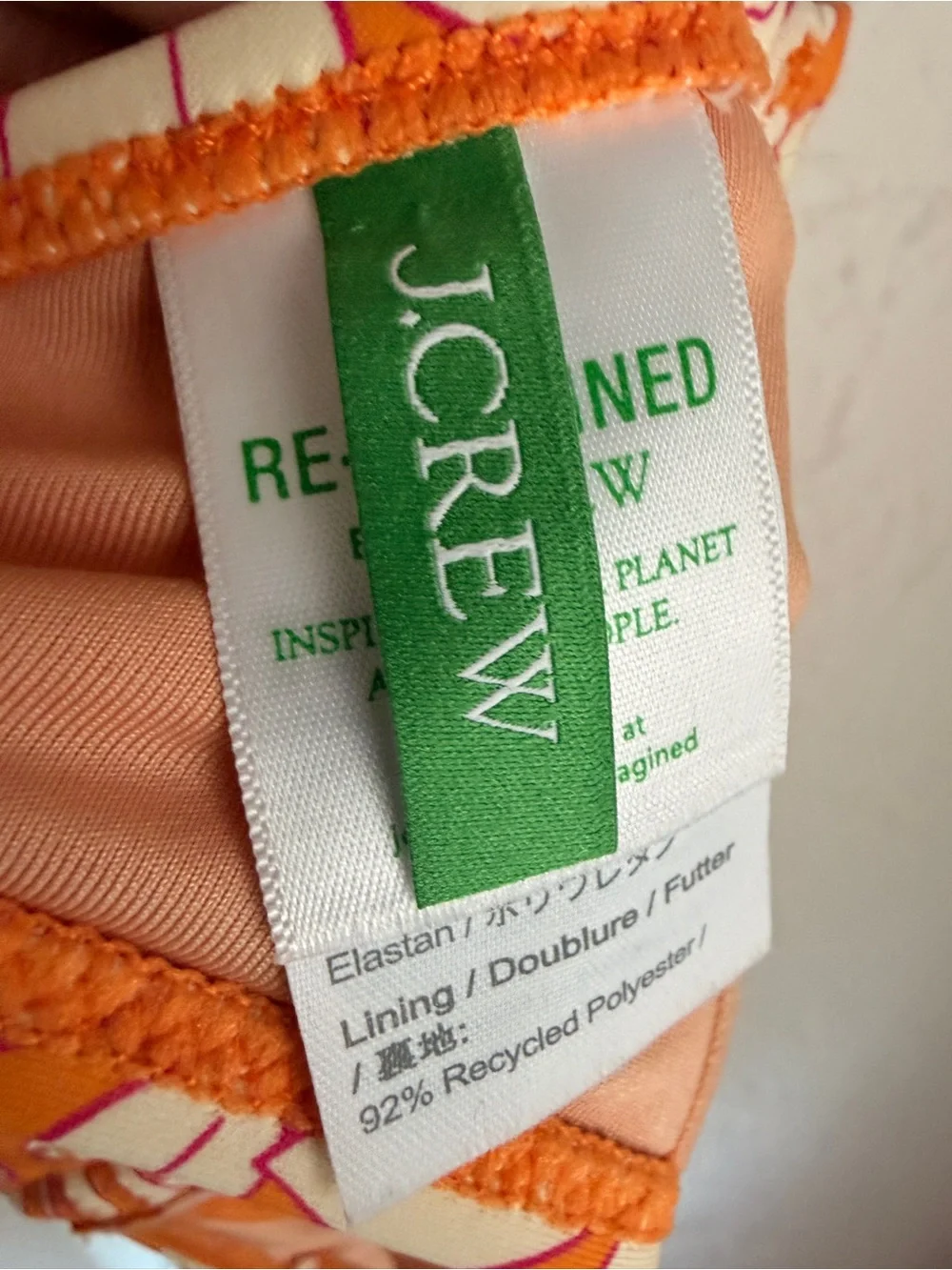 J. Crew 1993 underwire bikini top in orange floral
